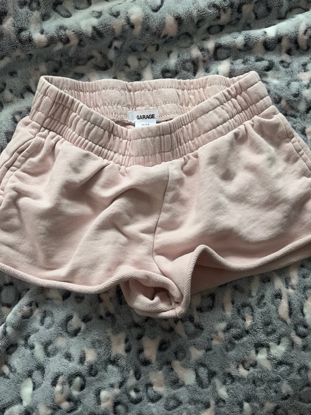 Garage Women's Pale Pink Ribbed Waist Lounge Shorts